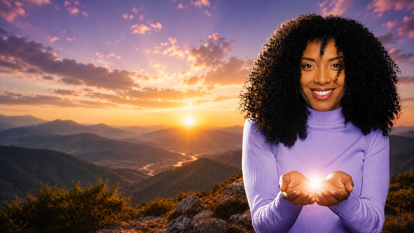 Sunrise over a wide landscape, evoking hope and a new beginning
